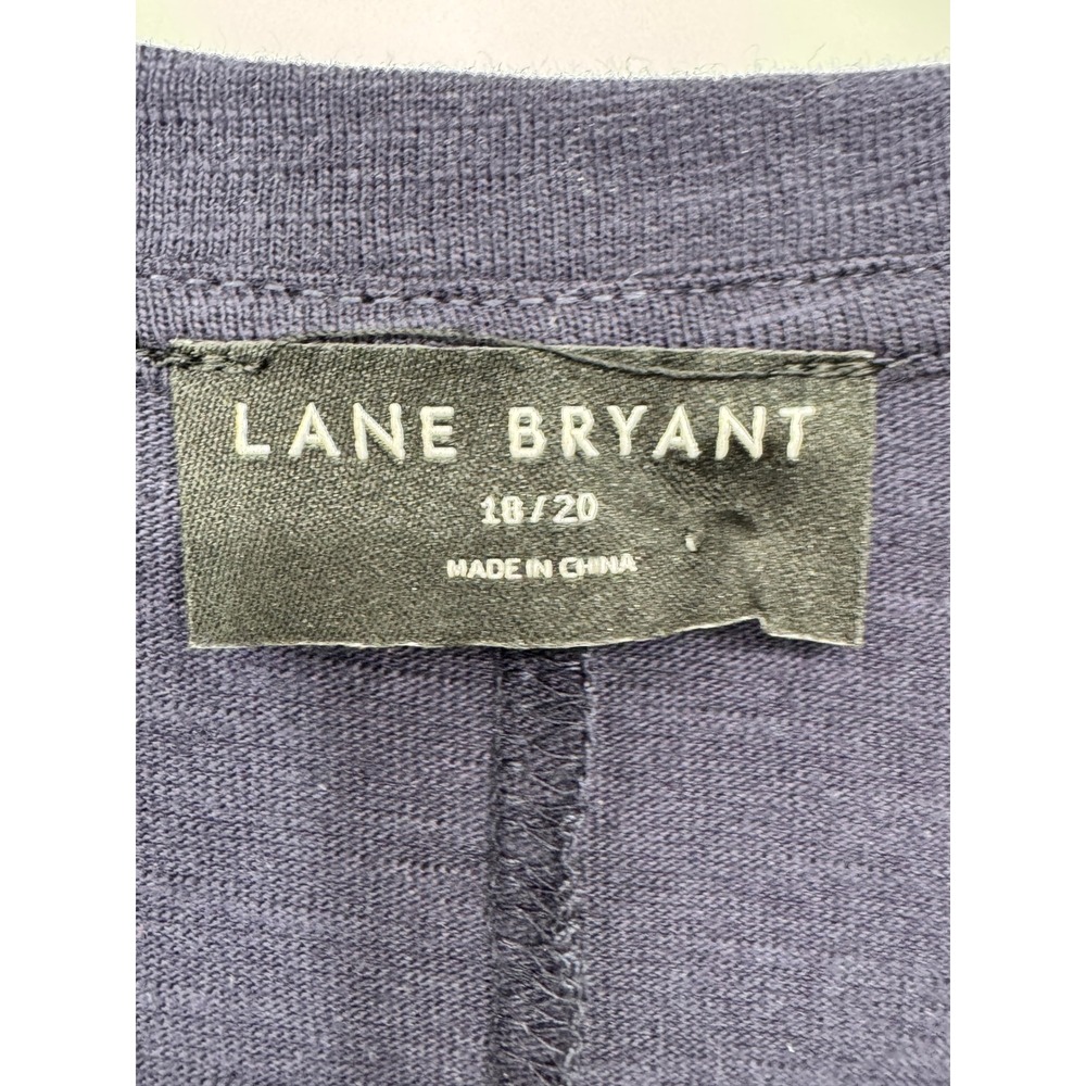Lane Bryant Smocked V-Neck Top Women 18/20 Navy Blue NWOT Cotton Short Sleeve - Picture 4 of 12